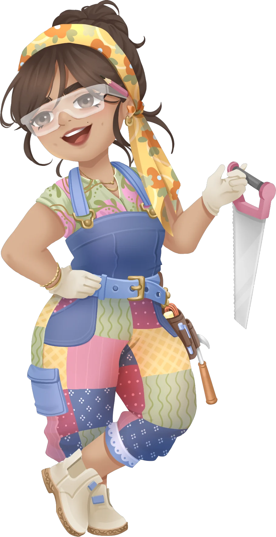 Official full-body render of Estella, the Loftia furniture and decoration expert