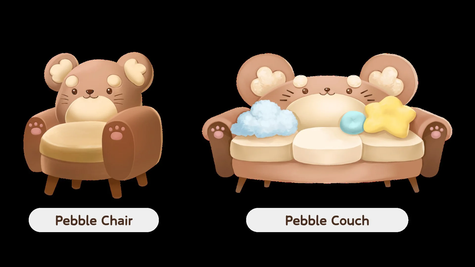 Pebble Chair and Pebble Couch rewards for inviting demo friends