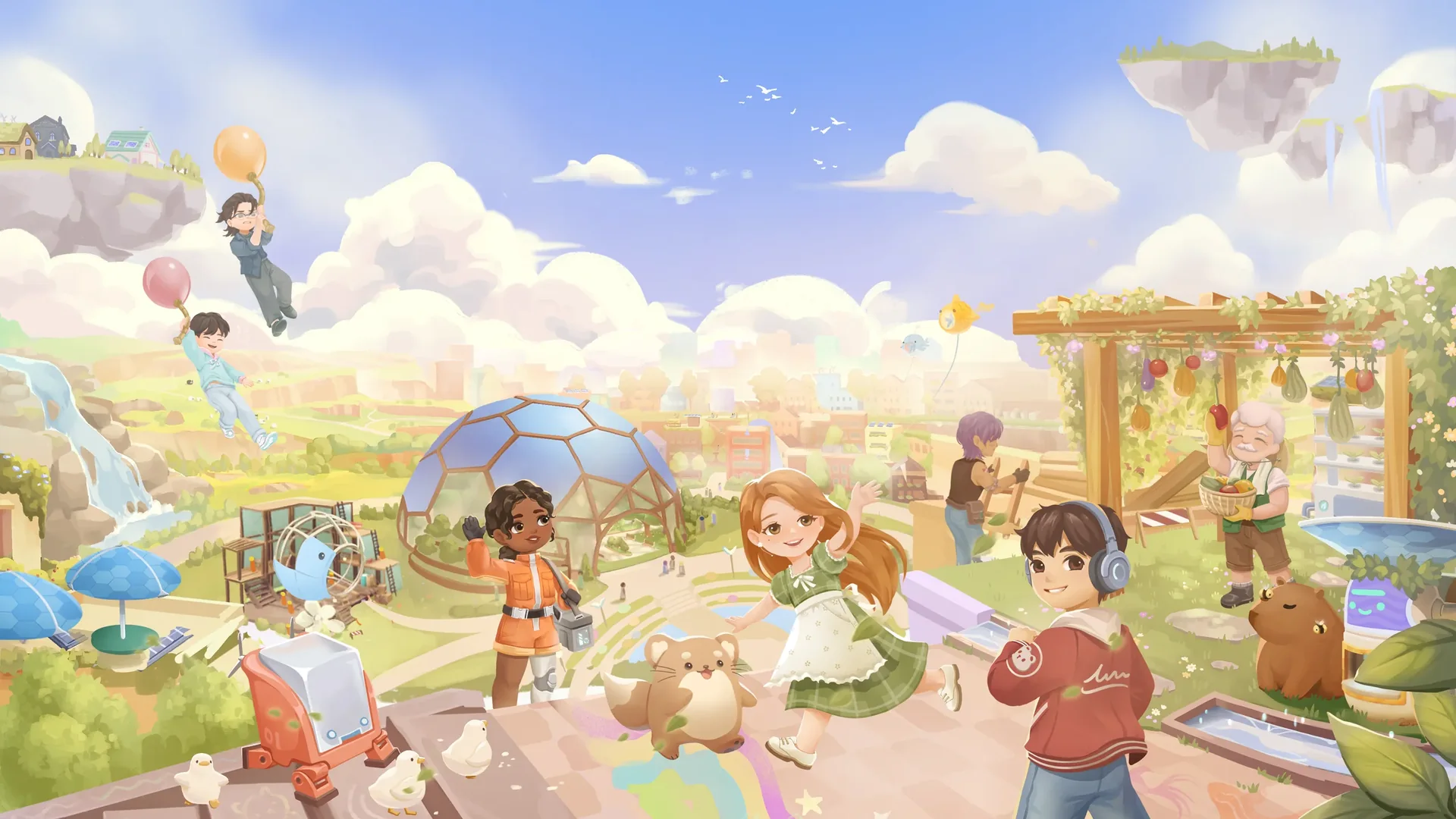 Official Loftia background artwork of open sky and drifting clouds